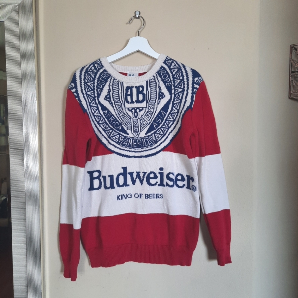Vintage Budweiser Sweater Cardigan Beer